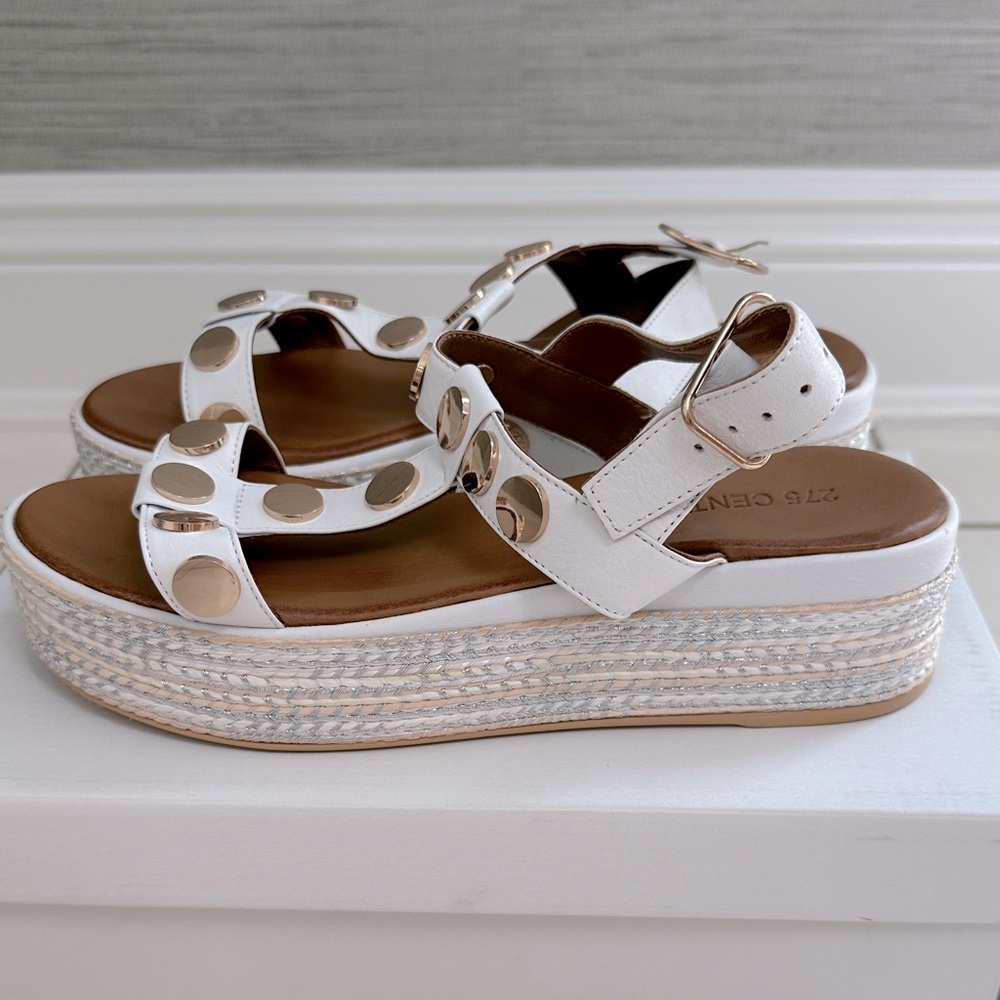 275 Central- Ida platform sandal in white size 39